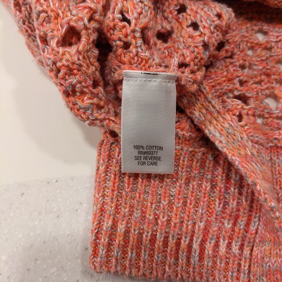 Croft & Barrow Coral Knit Open Weave Sweater Sz Large - Picture 4 of 5